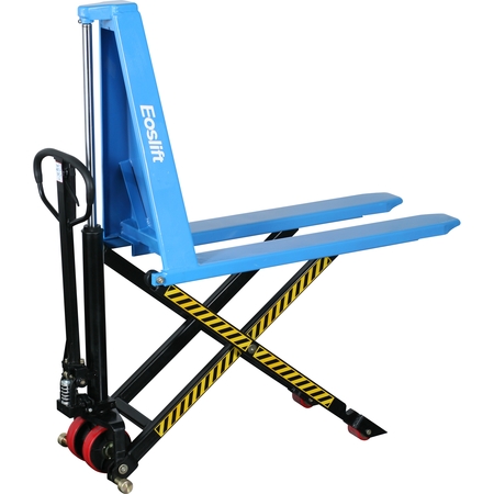 EOSLIFT Industrial Grade I10 Manual Scissor Lift Jack 2,200 lbs. 27 in. x 46 in. with Polyurethane Wheels I10